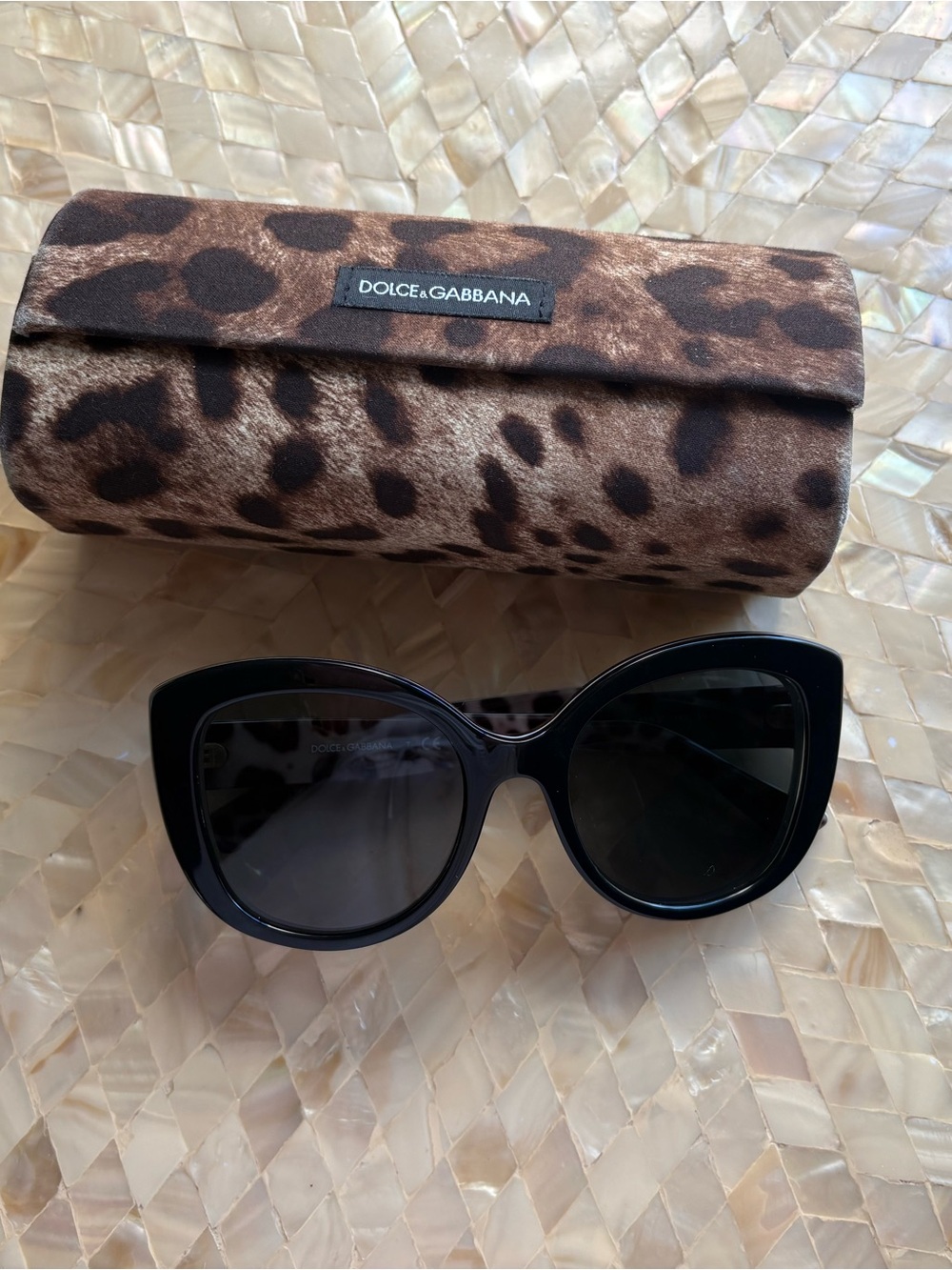 Dolce & Gabbana Black Oversized Cat Eye Sunglasses DG4233
